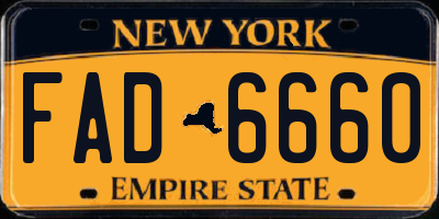 NY license plate FAD6660
