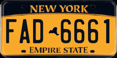 NY license plate FAD6661