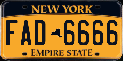 NY license plate FAD6666