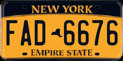 NY license plate FAD6676
