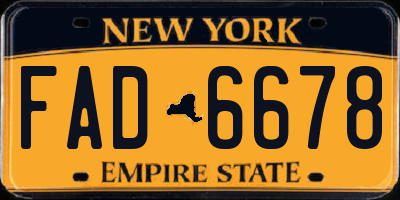 NY license plate FAD6678