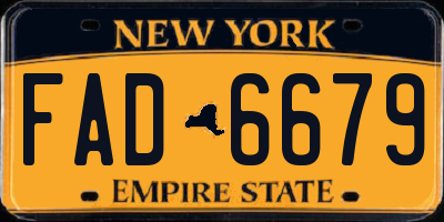 NY license plate FAD6679