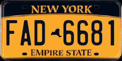 NY license plate FAD6681