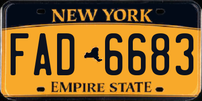 NY license plate FAD6683