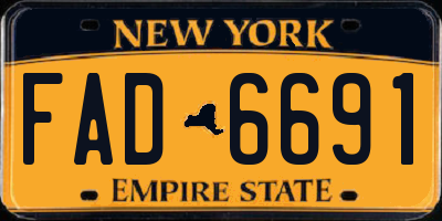 NY license plate FAD6691