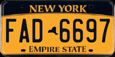 NY license plate FAD6697