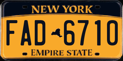 NY license plate FAD6710
