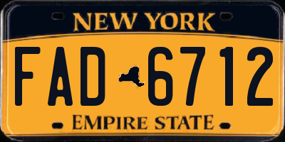 NY license plate FAD6712