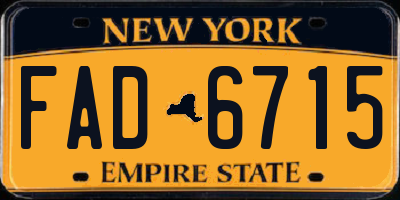 NY license plate FAD6715