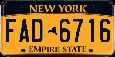 NY license plate FAD6716