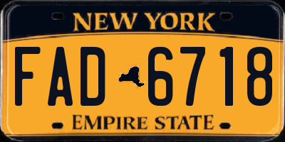 NY license plate FAD6718
