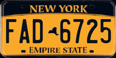 NY license plate FAD6725
