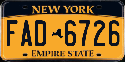 NY license plate FAD6726