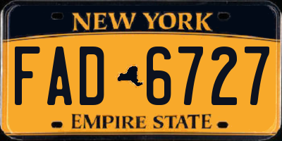 NY license plate FAD6727