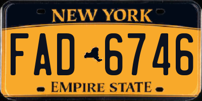 NY license plate FAD6746