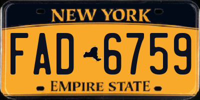 NY license plate FAD6759
