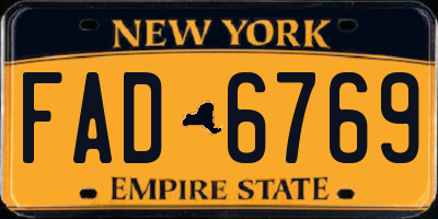NY license plate FAD6769