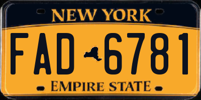 NY license plate FAD6781