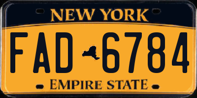 NY license plate FAD6784