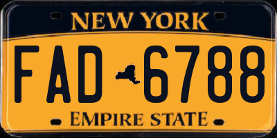 NY license plate FAD6788