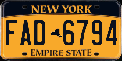 NY license plate FAD6794