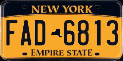 NY license plate FAD6813