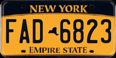 NY license plate FAD6823