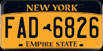 NY license plate FAD6826