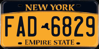 NY license plate FAD6829