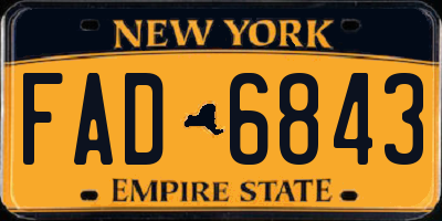 NY license plate FAD6843