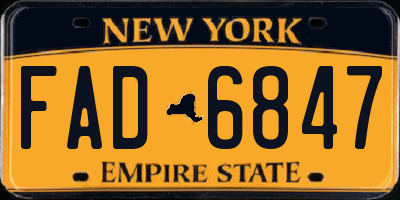NY license plate FAD6847
