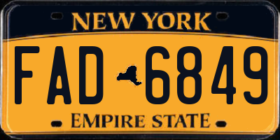 NY license plate FAD6849