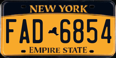 NY license plate FAD6854