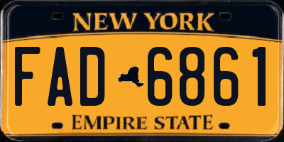 NY license plate FAD6861