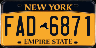NY license plate FAD6871