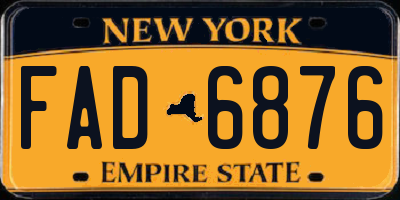 NY license plate FAD6876