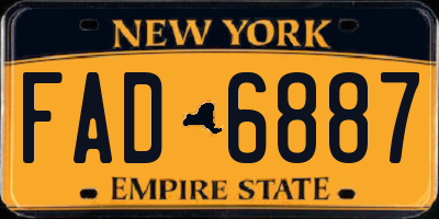 NY license plate FAD6887