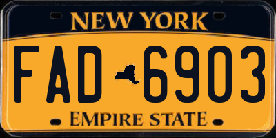 NY license plate FAD6903