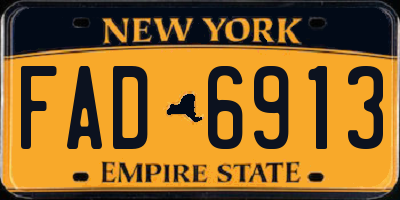 NY license plate FAD6913