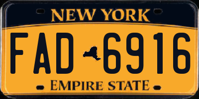 NY license plate FAD6916