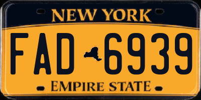NY license plate FAD6939