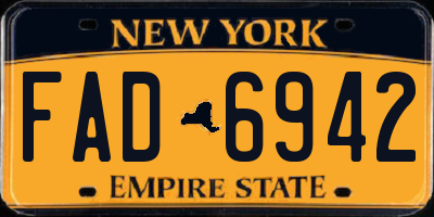 NY license plate FAD6942