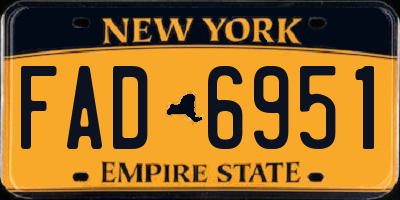 NY license plate FAD6951