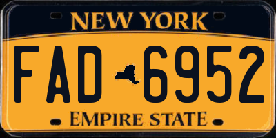 NY license plate FAD6952