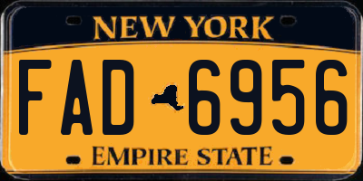 NY license plate FAD6956