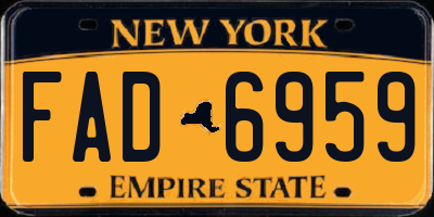 NY license plate FAD6959