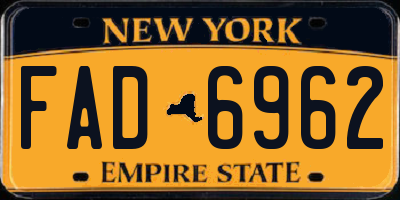 NY license plate FAD6962