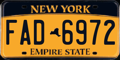 NY license plate FAD6972
