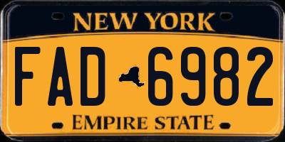 NY license plate FAD6982