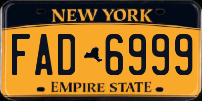 NY license plate FAD6999